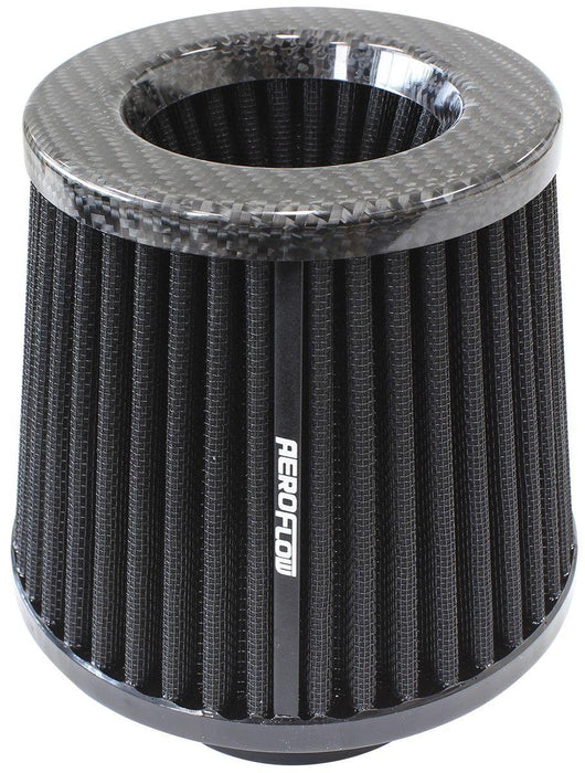 Aeroflow Universal 3" (76mm) Clamp-On Carbon Fibre Inverted Tapered Pod Filter (AF2911-3003)