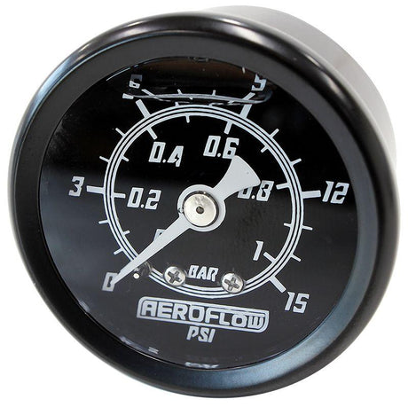 Aeroflow 1-1/2" Liquid Filled 15 psi Pressure Gauge (AF30-2200) AF30-2200
