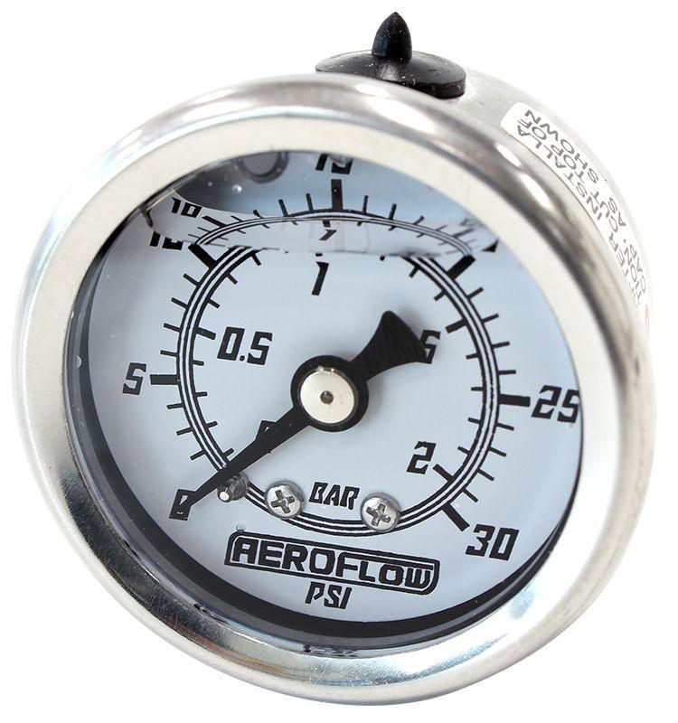 Aeroflow 1-1/2" Liquid Filled 30 psi Pressure Gauge (AF30-2209) AF30-2209