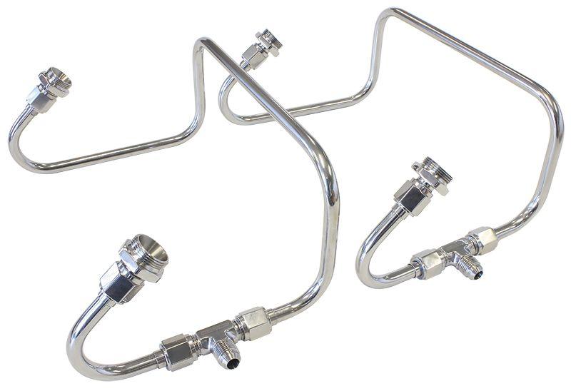 Aeroflow Polished S/S Dual Inlet Fuel Line Kit (AF30-2671) AF30-2671