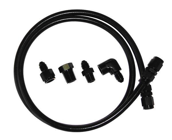 Aeroflow Black Nylon Outer Stainless Steel Braided Line Gauge Kit -3AN (AF30-3003BLK)