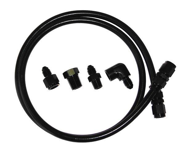 Aeroflow Black Nylon Outer Stainless Steel Braided Line Gauge Kit -4AN (AF30-4004BLK) AF30-4004BLK