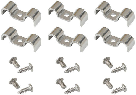 Aeroflow Dual Stainless Steel Hard line Clamps (6 Pack) (AF300-06-05) AF300-06-05