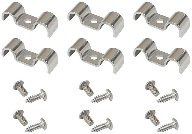 Aeroflow Dual Stainless Steel Hard line Clamps (6 Pack) (AF300-06-05) AF300-06-05