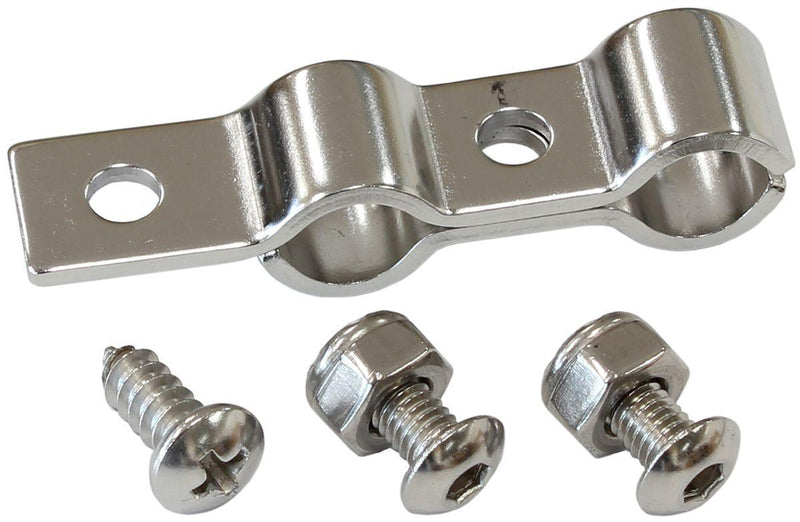 Aeroflow Dual Stainless Steel Hard Line Clamp With Bracket (AF301-06-06) AF301-06-06