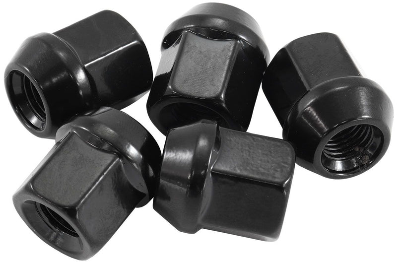 Aeroflow Acorn Short Open Black Wheel Nuts - 7/16-20" (AF3011-1000)