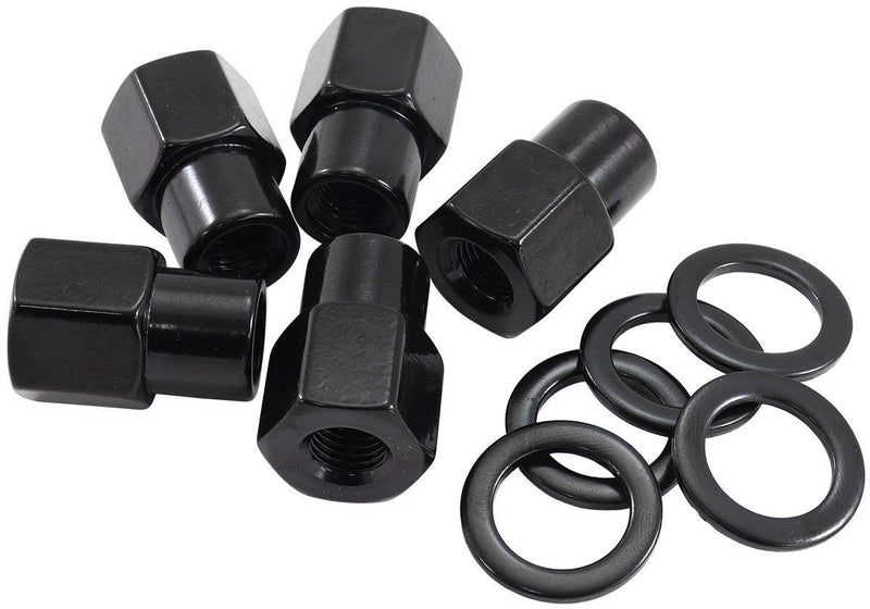 Aeroflow 0.550" Shank Open Black Wheel Nuts - M12 x 1.25mm (AF3015-6000) AF3015-6000