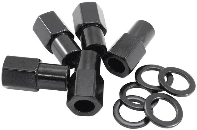 Aeroflow 0.750" Shank Open Black Wheel Nuts - M12 x 1.25mm (AF3015-7000) AF3015-7000