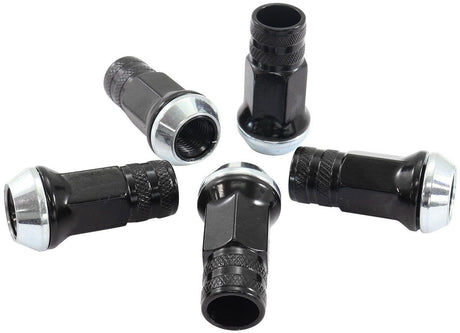 Aeroflow Acorn Long Open Black Wheel Nuts - M12 x 1.50mm (AF3016-3000) AF3016-3000