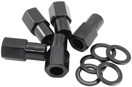 Aeroflow 0.750" Shank Open Black Wheel Nuts - M14 x 1.50mm (AF3018-7000) AF3018-7000