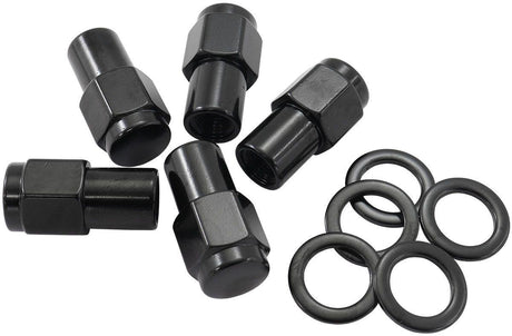 Aeroflow 0.750" Shank Closed Black Wheel Nuts - 7/16-20" (AF3021-7000) AF3021-7000