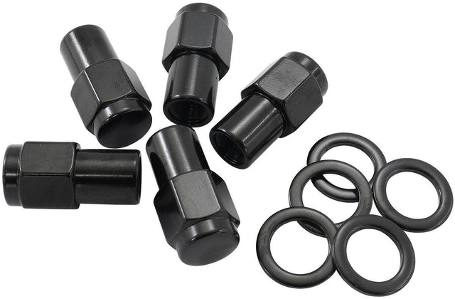 Aeroflow 0.750" Shank Closed Black Wheel Nuts - 7/16-20" (AF3021-7000) AF3021-7000