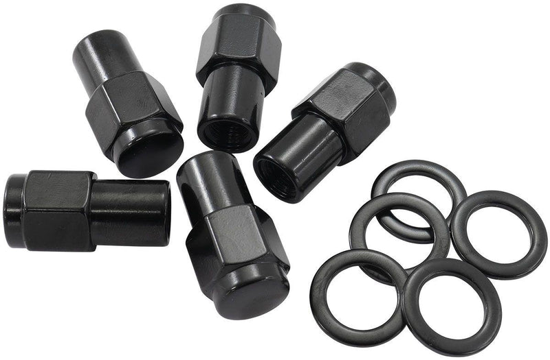 Aeroflow 0.750" Shank Closed Black Wheel Nuts - 7/16-20" (AF3021-7000) AF3021-7000