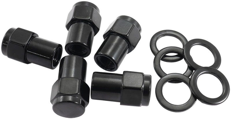 Aeroflow 0.550" Shank Closed Black Wheel Nuts - 1/2-20" (AF3022-6000)