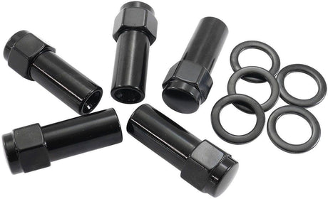 Aeroflow 1.380" Shank Closed Black Wheel Nuts - M12 x 1.25mm (AF3025-9000) AF3025-9000