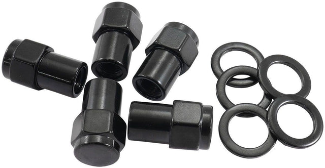 Aeroflow 0.550" Shank Closed Black Wheel Nuts - M14 x 1.50mm (AF3028-6000) AF3028-6000