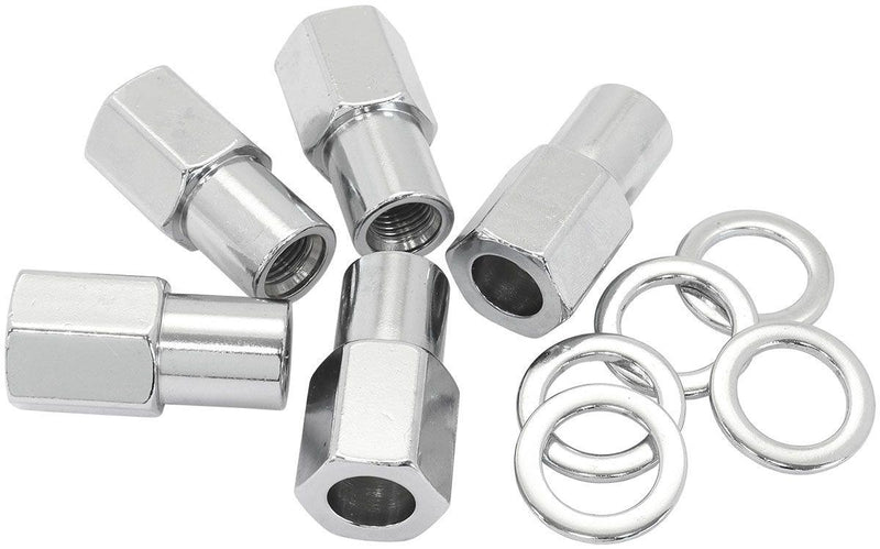 Aeroflow 0.750" Shank Open Chrome Wheel Nuts - 1/2-20" (AF3032-7000) AF3032-7000