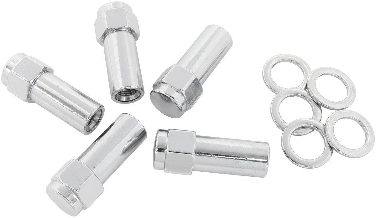 Aeroflow 1.380" Shank Closed Chrome Wheel Nuts - M12 x 1.25mm (AF3045-9000) AF3045-9000