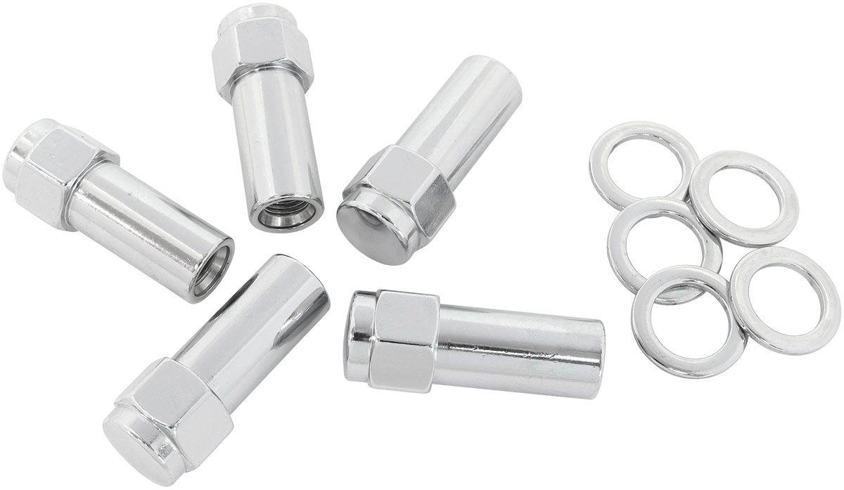 Aeroflow 1.380" Shank Closed Chrome Wheel Nuts - M12 x 1.25mm (AF3045-9000)