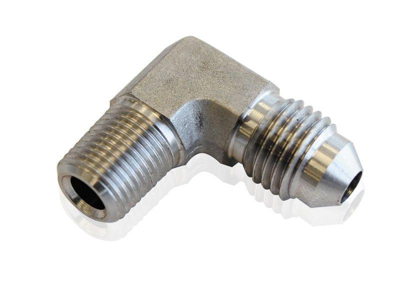 Aeroflow Stainless Steel 90° NPT Male to AN Fitting (AF381-04)