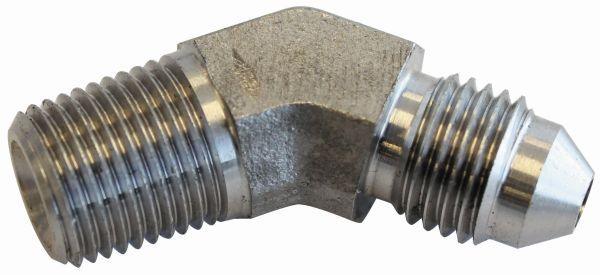 Aeroflow Stainless Steel 45° NPT Male to AN Fitting (AF382-04-03) AF382-04-03