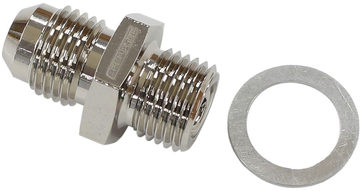 Aeroflow Transmission Adapter Short 1/4"-18 NPSM to -6AN (AF385-06) AF385-06