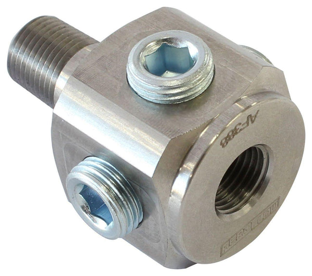Aeroflow BSP To NPT Block Tee Stainless Steel Adapter (AF388) AF388