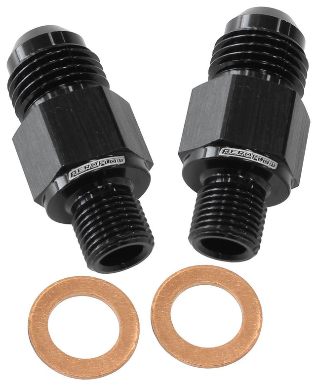 Aeroflow Transmission Cooler Adapter (AF395-08BLK) AF395-08BLK