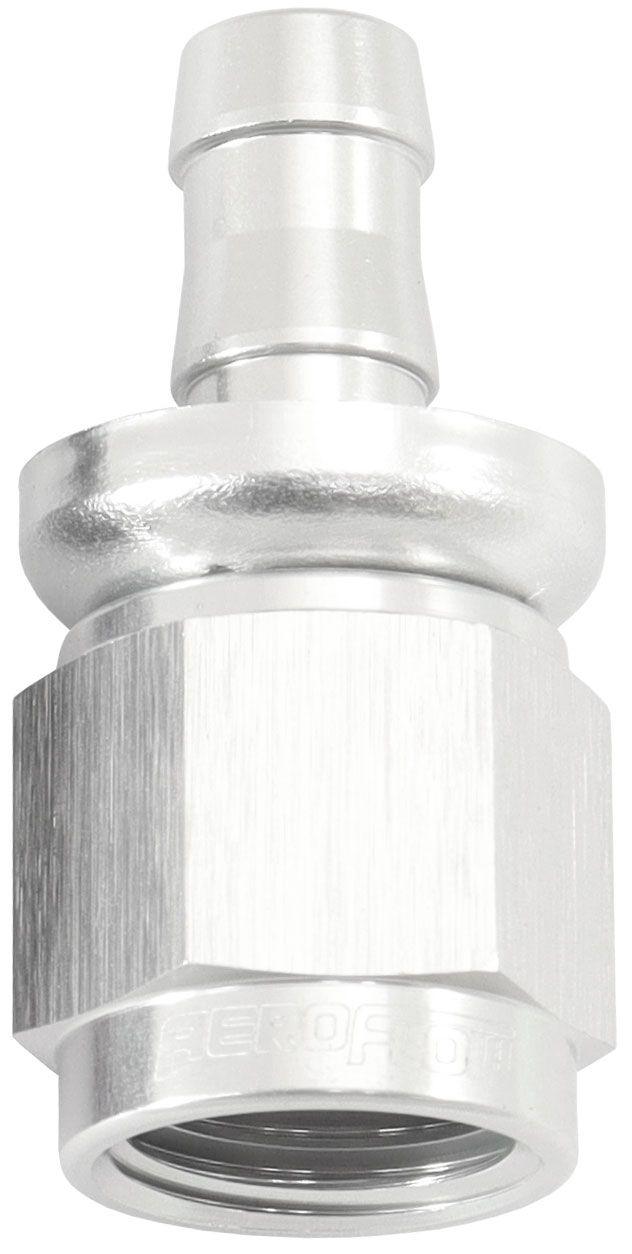 Aeroflow 510 Series Full Flow Tight Radius Push Lock Straight Hose End -6AN To 5/16" (8mm) Barb (AF401-06-05S) AF401-06-05S