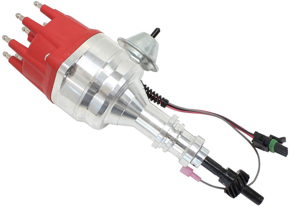 Aeroflow XPRO Ford Windsor Ready to Run Distributor, Machined Aluminium Body with Red Cap (AF4010-8352R)
