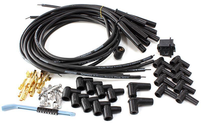 Aeroflow Xpro Universal 8.5mm V8 Ignition Lead Set with Multi-angle Boots, Black (AF4030-31193)
