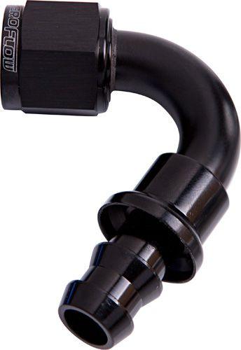 Aeroflow 400 Series Push Lock 120° Hose End -4AN (AF404-04BLK) AF404-04BLK