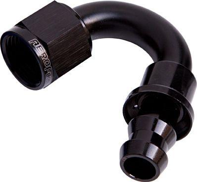 Aeroflow 400 Series Push Lock 150° Hose End -6AN (AF405-06BLK) AF405-06BLK
