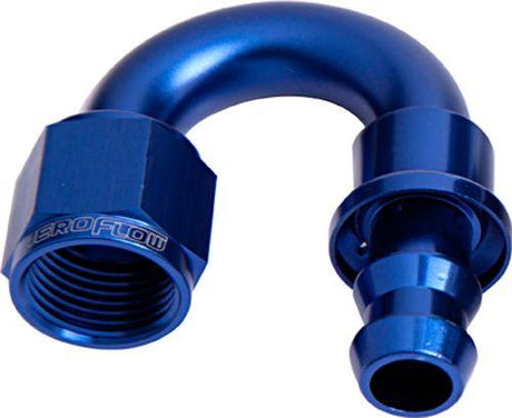 Aeroflow 400 Series Push Lock 180° Hose End -10AN (AF406-10) AF406-10