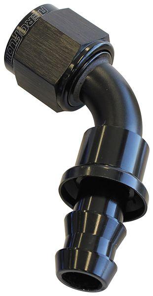 Aeroflow 400 Series Push Lock 60° Hose End -8AN (AF418-08BLK) AF418-08BLK