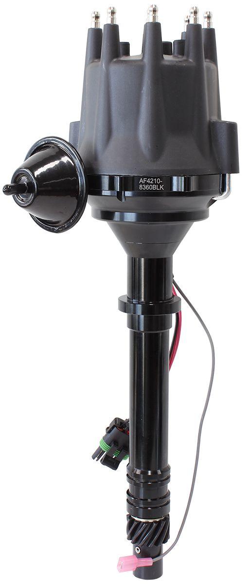 Aeroflow XPRO Chevrolet Ready to Run Distributor, Black Anodised Body with Black Cap (AF4210-8360BLK) AF4210-8360BLK