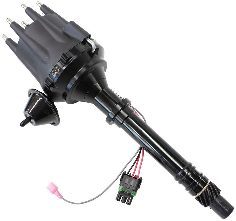 Aeroflow XPRO Chevrolet Ready to Run Distributor, Black Anodised Body with Black Cap (AF4210-8360BLK)