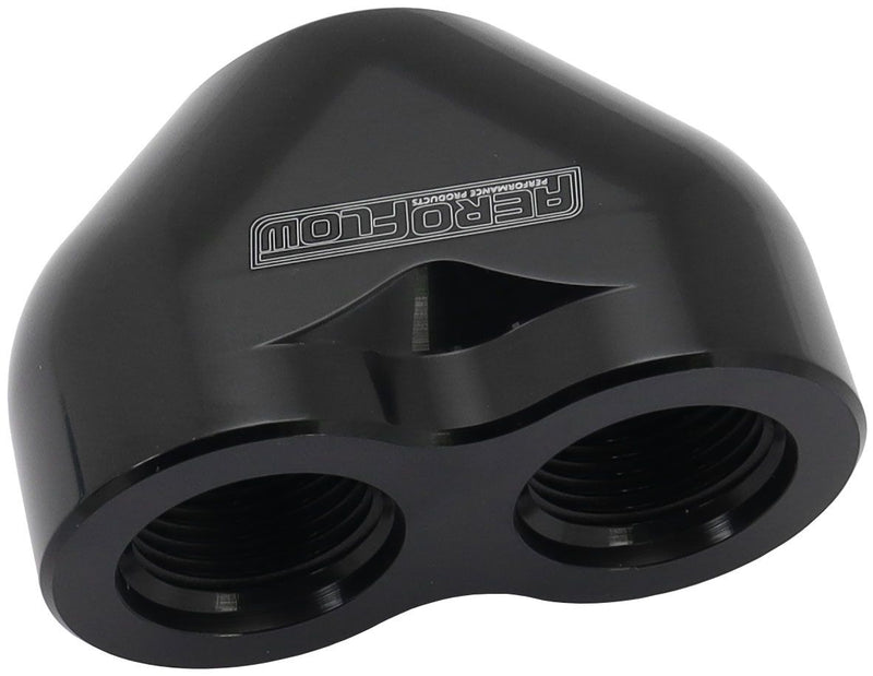Aeroflow Billet 3 Port ORB U-Block (AF455-16-12BLK)