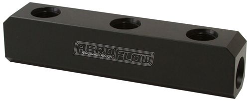 Aeroflow Billet 5 Port Fuel Log -12AN (AF457-12BLK)