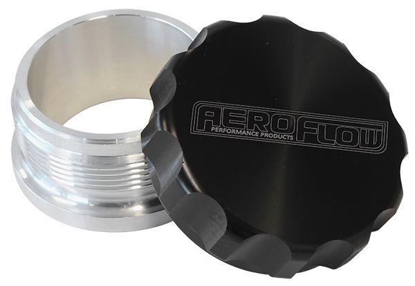 Aeroflow 1-1/2" Billet Aluminium Weld-On Filler with Black Cap (AF460-24BLK) AF460-24BLK