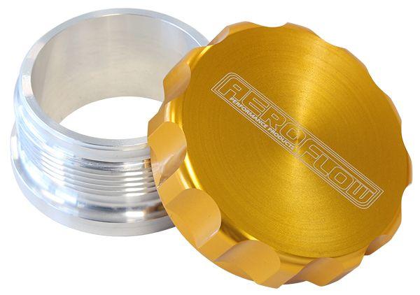 Aeroflow 1-1/2" Billet Aluminium Weld-On Filler with Gold Cap (AF460-24G) AF460-24G