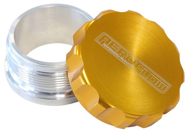 Aeroflow 1-1/2" Billet Aluminium Weld-On Filler with Gold Cap (AF460-24G)