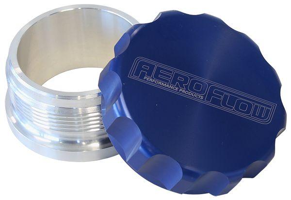 Aeroflow 2" Billet Aluminium Weld-On Filler with Blue Cap (AF460-32BL) AF460-32BL