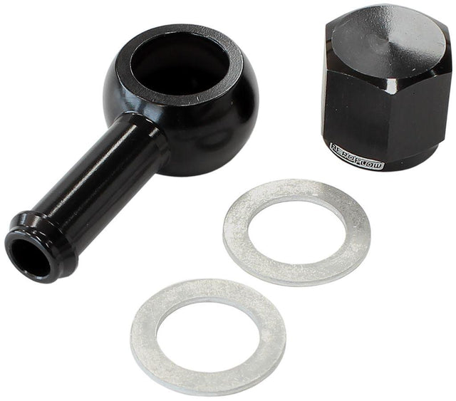 Aeroflow 90° Fuel Pump Banjo Kit - Black (AF49-1020BLK) AF49-1020BLK