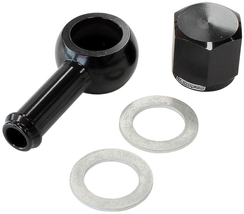 Aeroflow 90° Fuel Pump Banjo Kit - Black (AF49-1020BLK) AF49-1020BLK