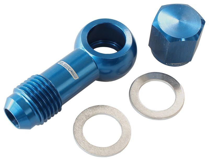Aeroflow 90° Fuel Pump Banjo Kit - Blue (AF49-1034) AF49-1034