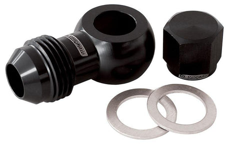 Aeroflow 90° Fuel Pump Banjo Kit - Black (AF49-1035BLK) AF49-1035BLK