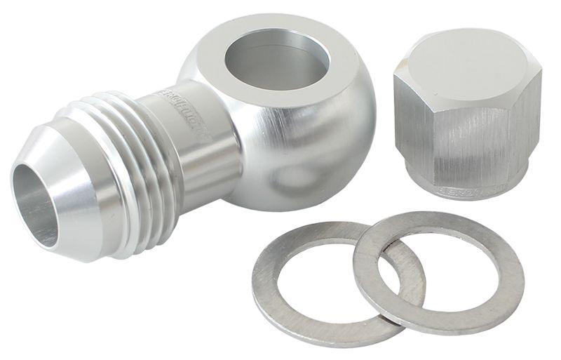 Aeroflow 90° Fuel Pump Banjo Kit - Silver (AF49-1035S) AF49-1035S