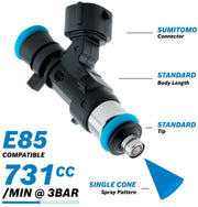 Aeroflow Bosch Motorsport 731cc EV14 Medium DENSO Fuel Injector (AF49-1906)