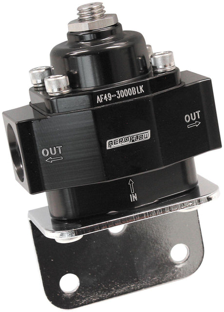 Aeroflow Billet 2-Port Fuel Pressure Regulator with -8 ORB Ports (AF49-3000BLK)